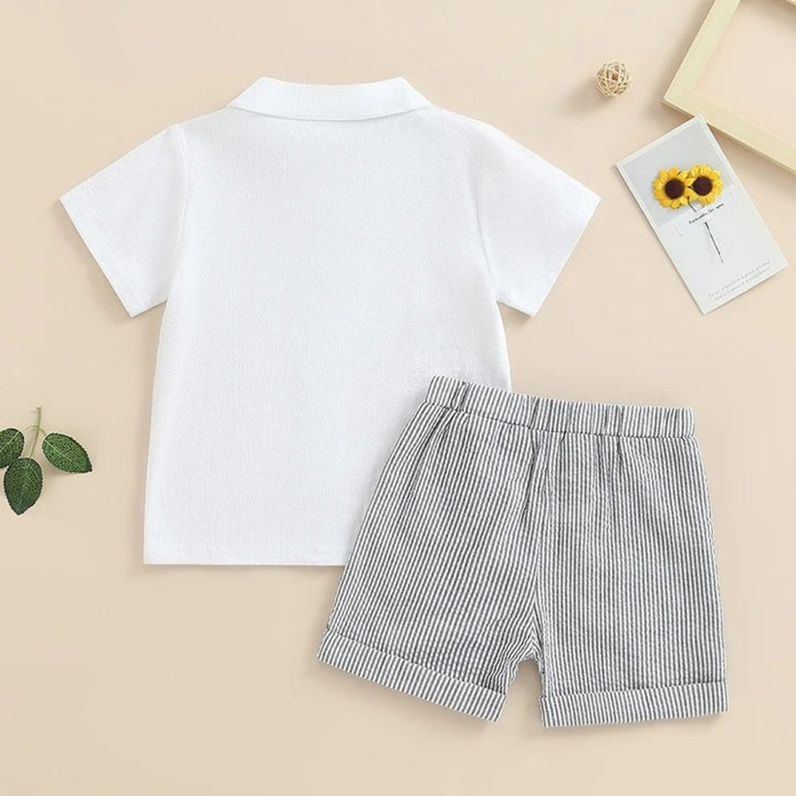 Conjunto de Verão para Bebê Menino Camisa Manga Curta e Shorts Listrados - Varialle