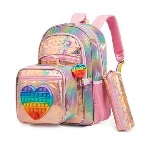 Conjunto Diversão Pop It: Mochila, Lancheira e Estojo - Varialle
