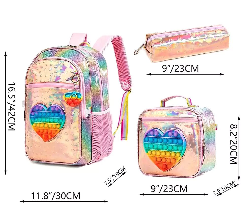 Conjunto Diversão Pop It: Mochila, Lancheira e Estojo - Varialle