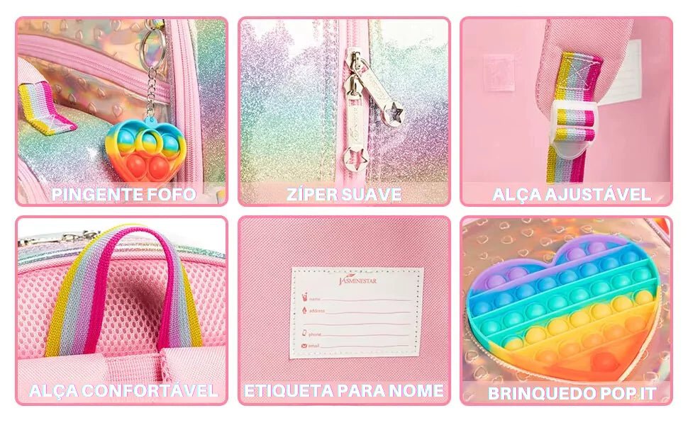 Conjunto Diversão Pop It: Mochila, Lancheira e Estojo - Varialle