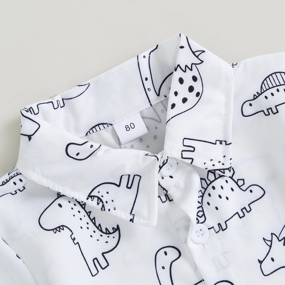 Conjunto Infantil de Verão com Estampa de Dinossauro para Meninos - 12 Meses a 4 Anos - Varialle