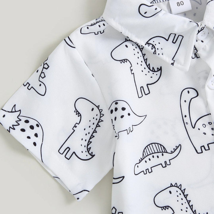 Conjunto Infantil de Verão com Estampa de Dinossauro para Meninos - 12 Meses a 4 Anos - Varialle