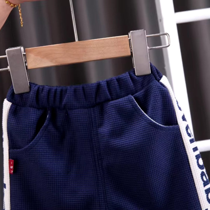 Conjunto Infantil Masculino Gola Polo com Bordado de Urso e Shorts - Varialle