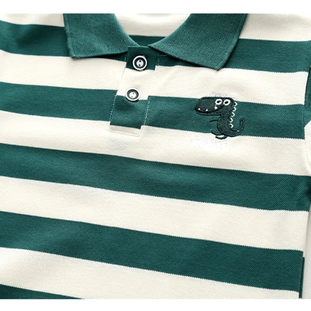 Conjunto Infantil Masculino Gola Polo Listrada e Shorts - Varialle