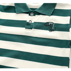 Conjunto Infantil Masculino Gola Polo Listrada e Shorts - Varialle
