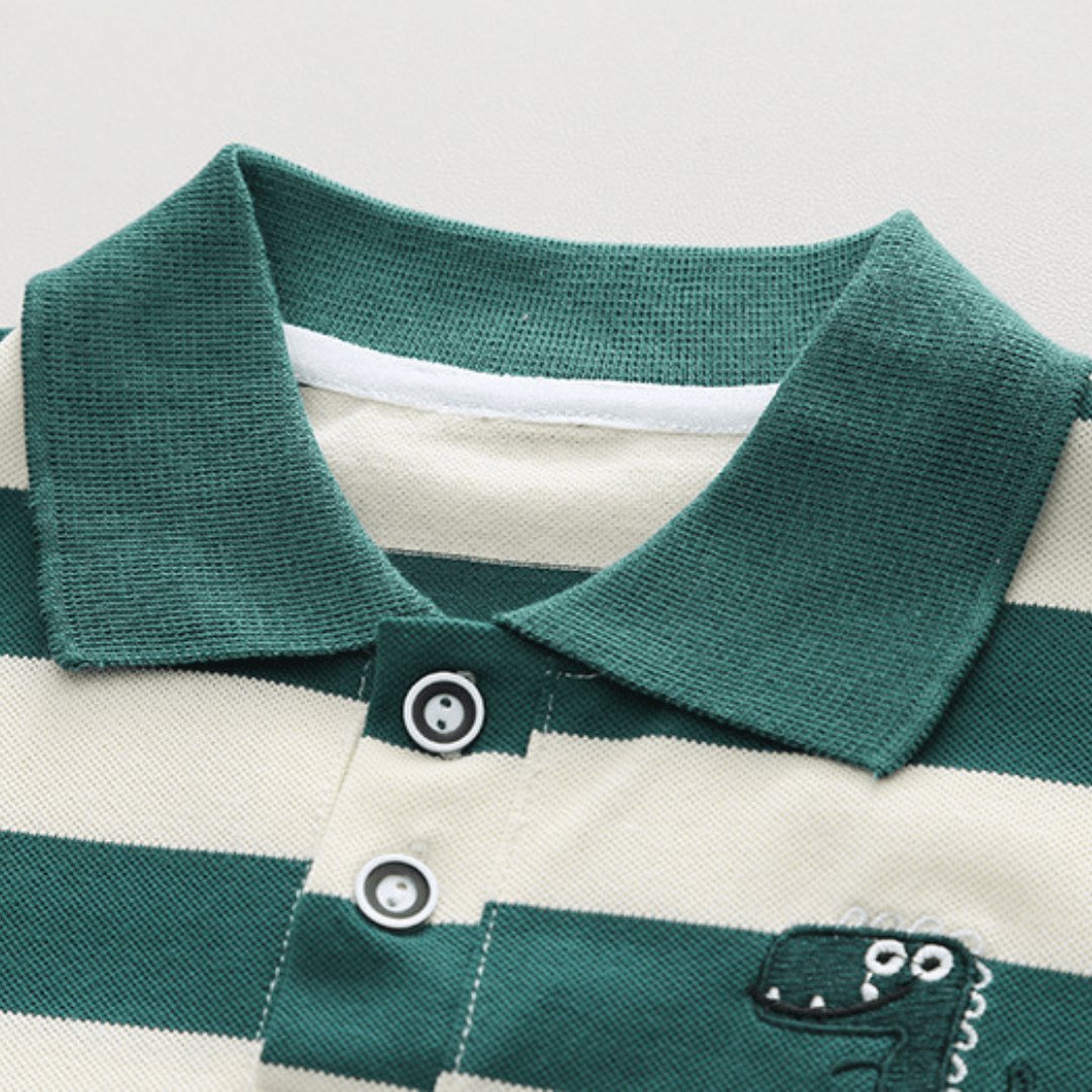 Conjunto Infantil Masculino Gola Polo Listrada e Shorts - Varialle