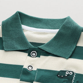Conjunto Infantil Masculino Gola Polo Listrada e Shorts - Varialle