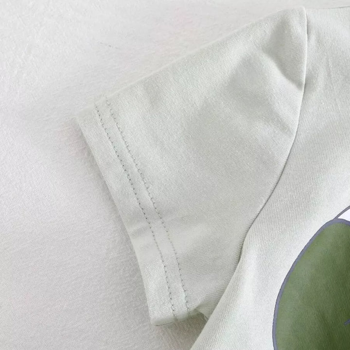 Conjunto Infantil Menino Dinossauro Verde e Short Estampado 6M a 3A