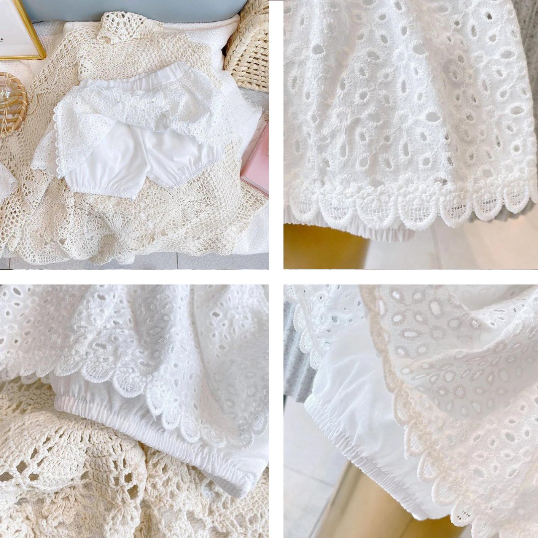 Conjunto Infantil para Meninas em Algodão Rendado - Floralita - Varialle