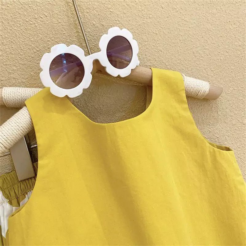Conjunto Infantil Sol Brilhante de 3 Peças - Top, Calça e Chapéu de Verão - Varialle