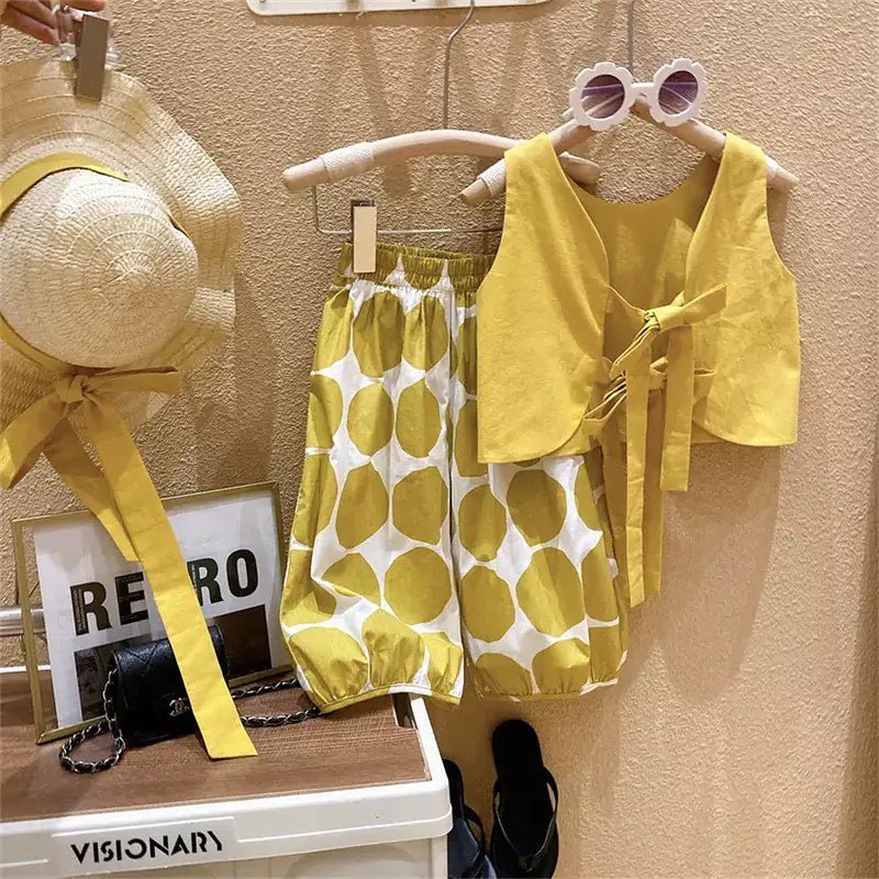 Conjunto Infantil Sol Brilhante de 3 Peças - Top, Calça e Chapéu de Verão - Varialle