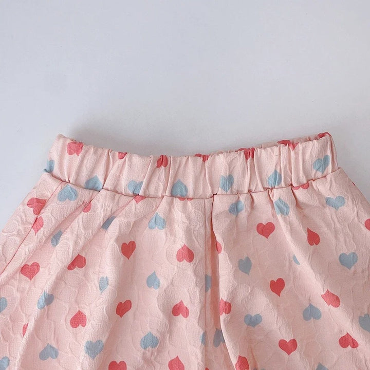 Conjunto Infantil Verão Meninas Corações - 1 a 5 Anos | LANÇAMENTO BLACK FRIDAY - Varialle