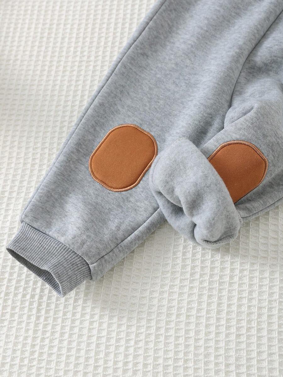 Conjunto Moletom Infantil Cachorrinho Orelhas 3D Marrom