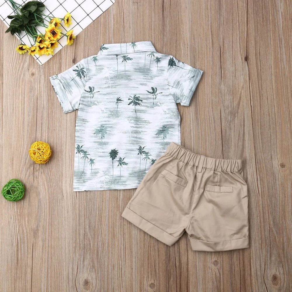 Conjunto Tropical para Bebê Menino Camisa Manga Curta e Shorts - 2 a 6 Anos - Varialle