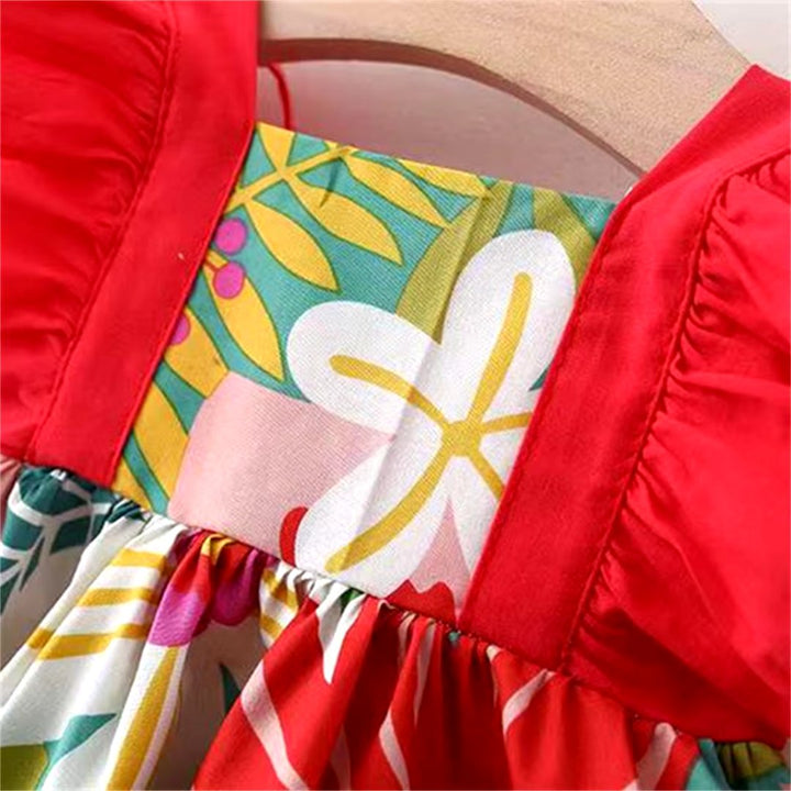 Conjunto Verão Bebê Menina: Vestido e Chapéu Estampa Tropical - 9 Meses a 3 Anos | LANÇAMENTO BLACK FRIDAY - Varialle