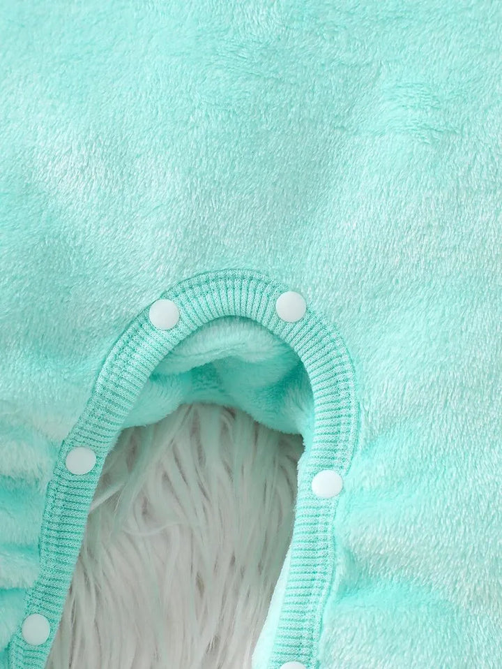 macacão fleece verde com botões de abertura para troca fácil Varialle