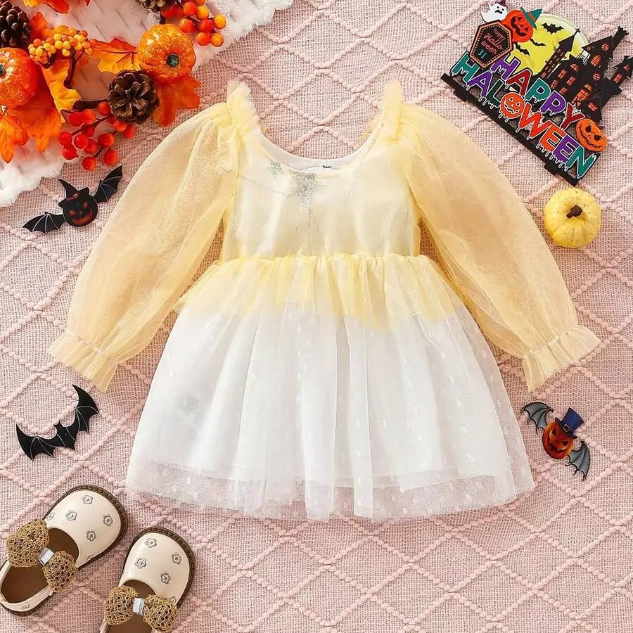 Fantasia Infantil Feminina Halloween Fantasminha Bebê 6 a 24 Meses