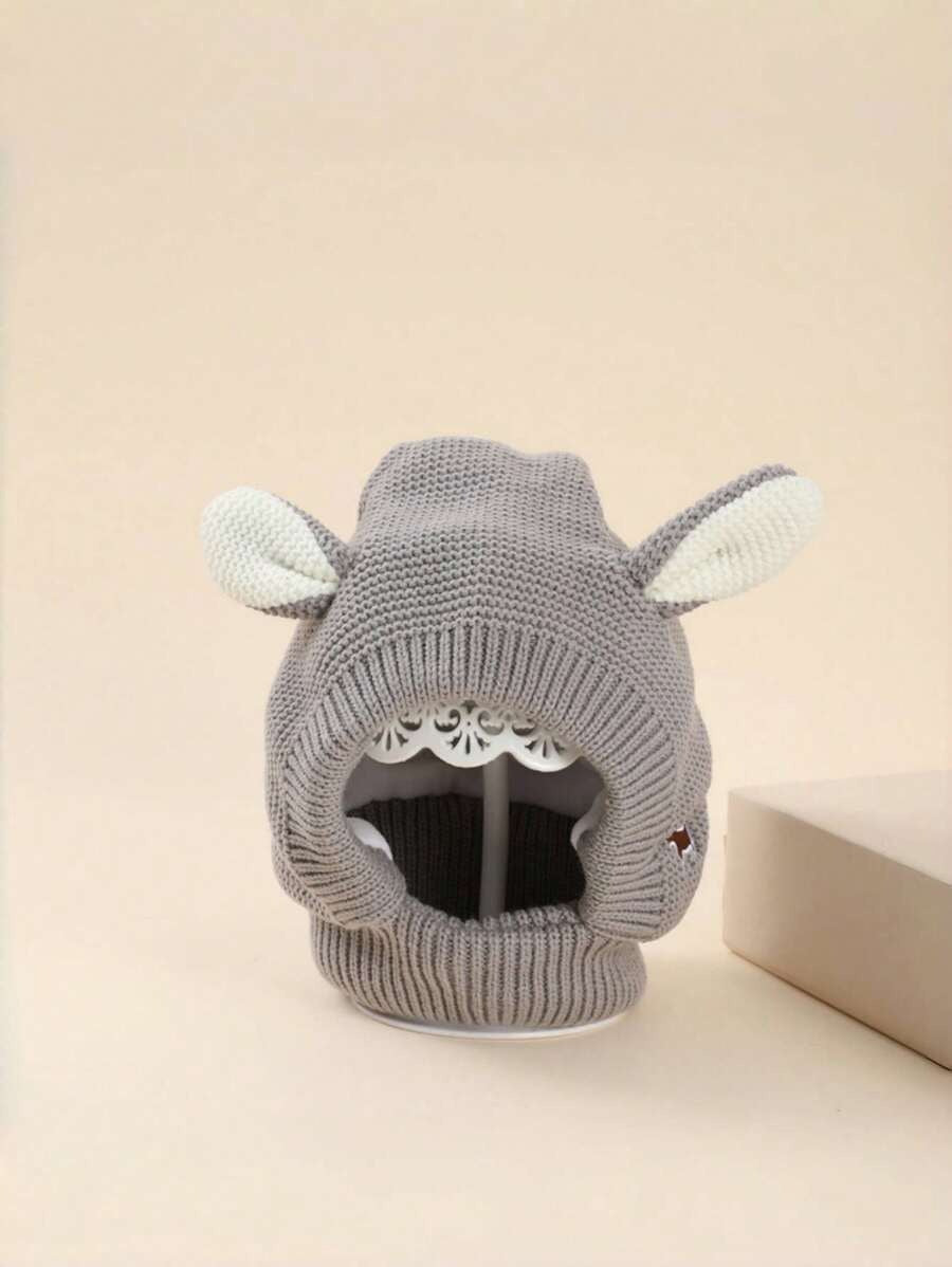 gorro touca de tricô com orelhas estilo urso, ideal para o inverno Varialle