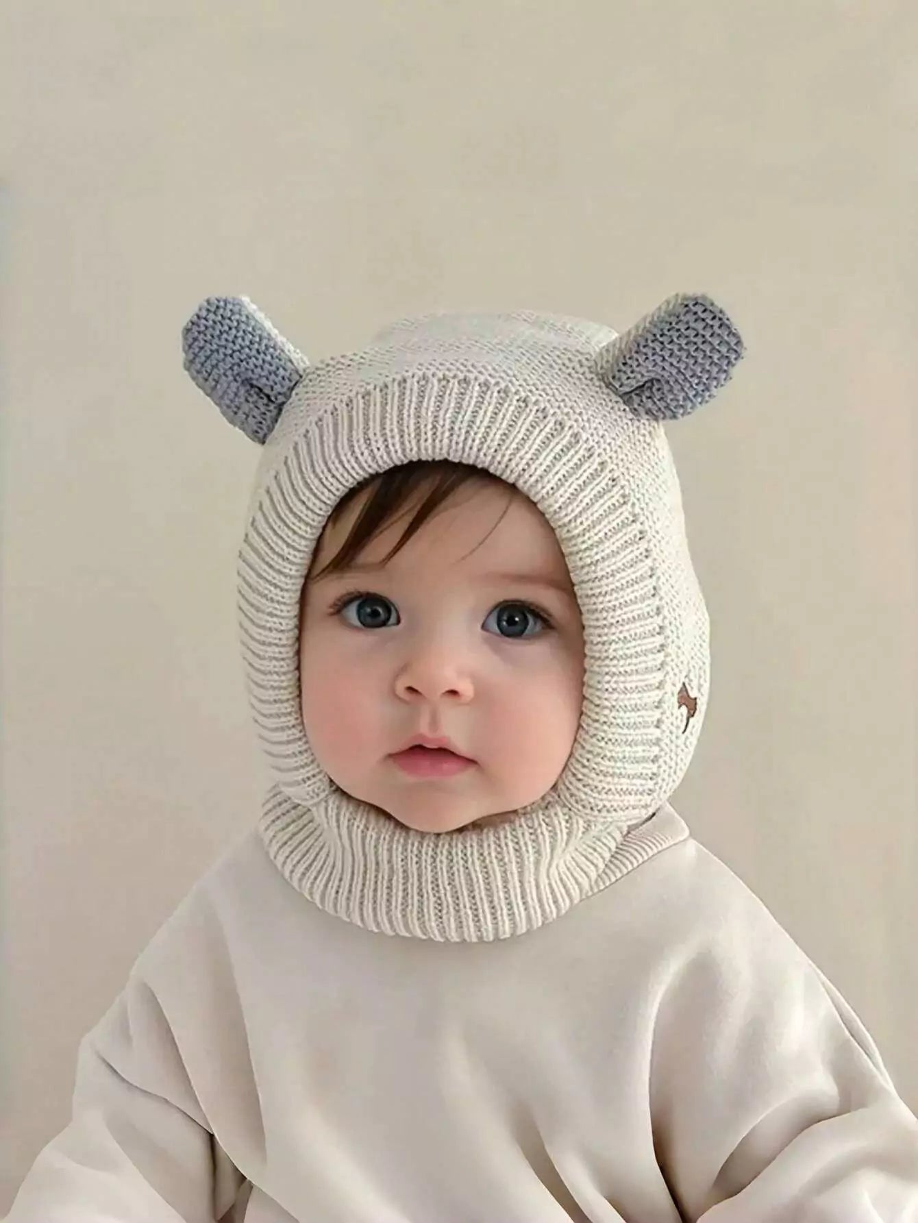 gorro touca de tricô com orelhas estilo urso, ideal para o inverno Varialle