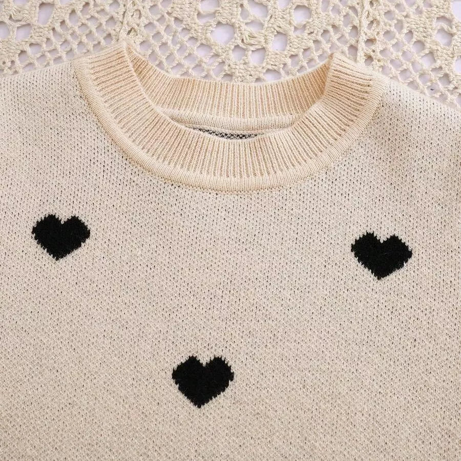 Macacão Tricô Corações 0 a 3 Anos