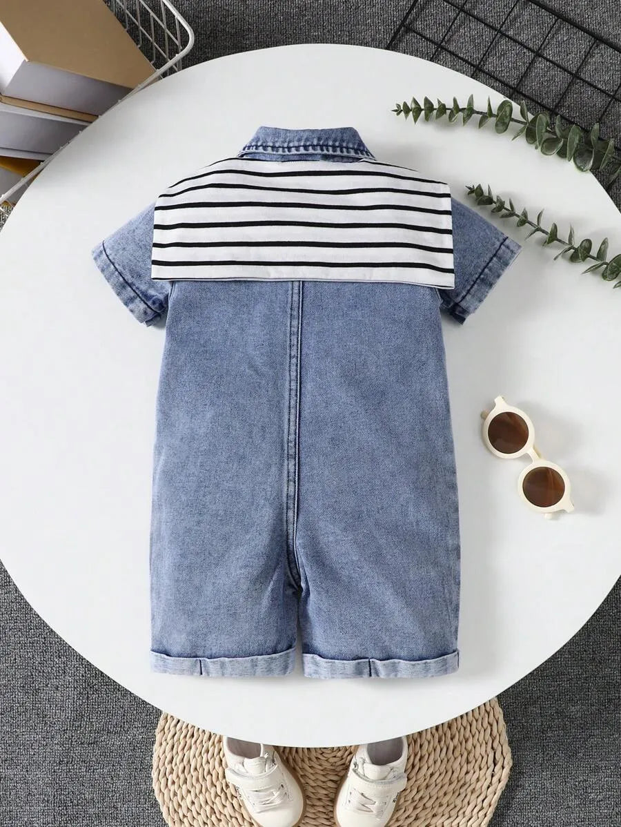 Macacão Jeans 2 Peças 3M a 3A