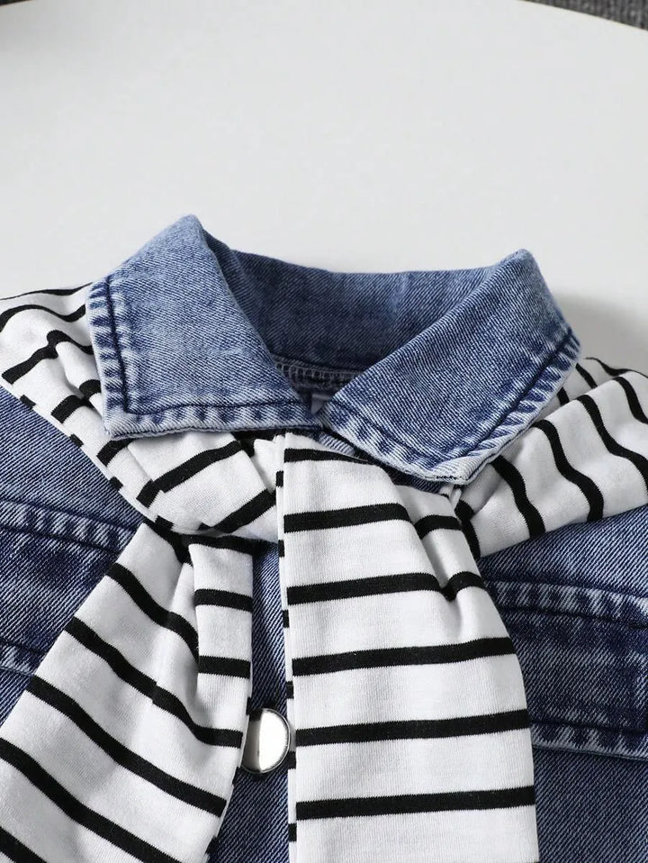 Macacão Jeans 2 Peças 3M a 3A