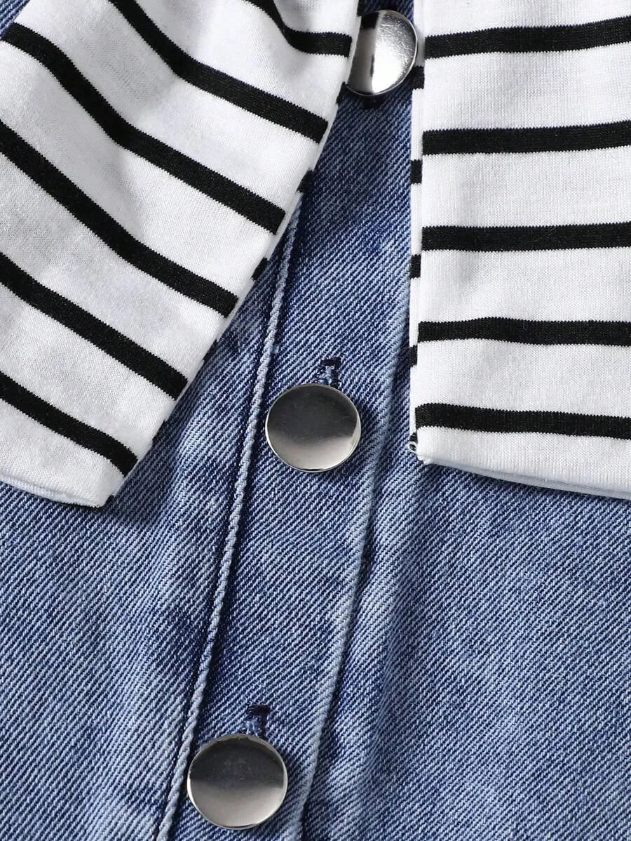 Macacão Jeans 2 Peças 3M a 3A