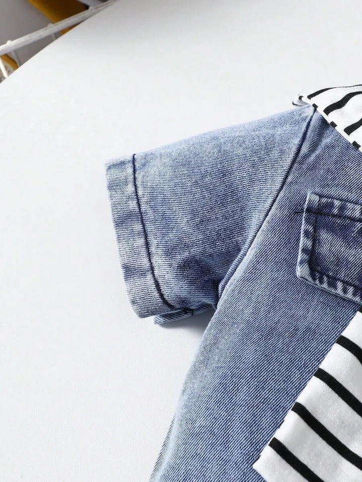 Macacão Jeans 2 Peças 3M a 3A