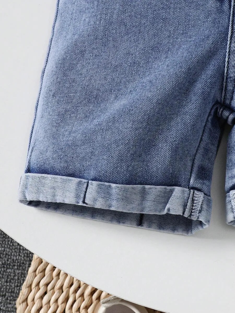 Macacão Jeans 2 Peças 3M a 3A