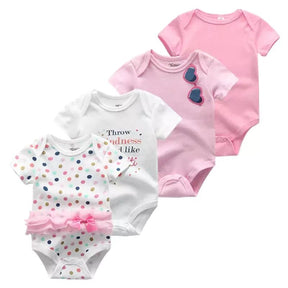 Kit 4 Bodies Bebê 100% Algodão Manga Curta - Bebilu - Varialle