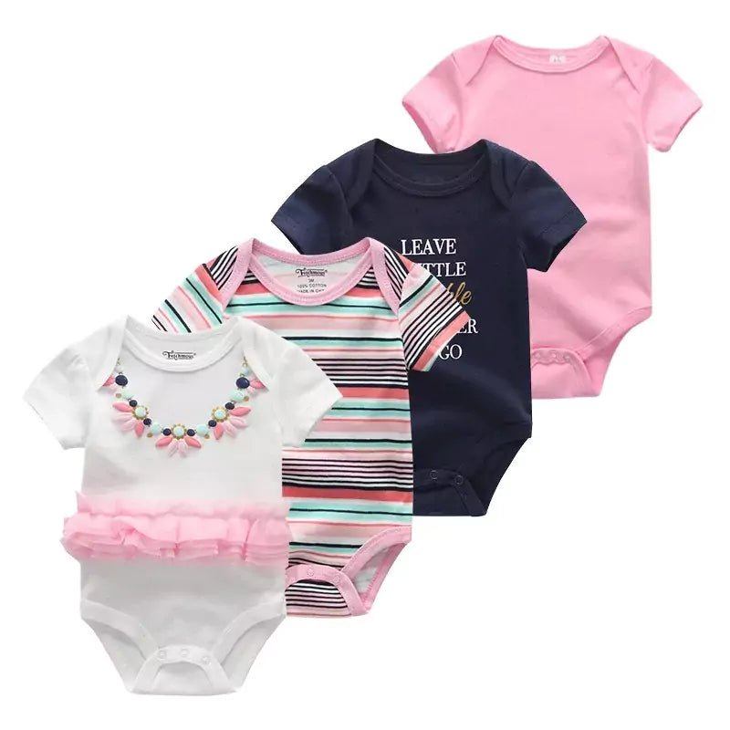 Kit 4 Bodies Bebê 100% Algodão Manga Curta - Bebilu - Varialle