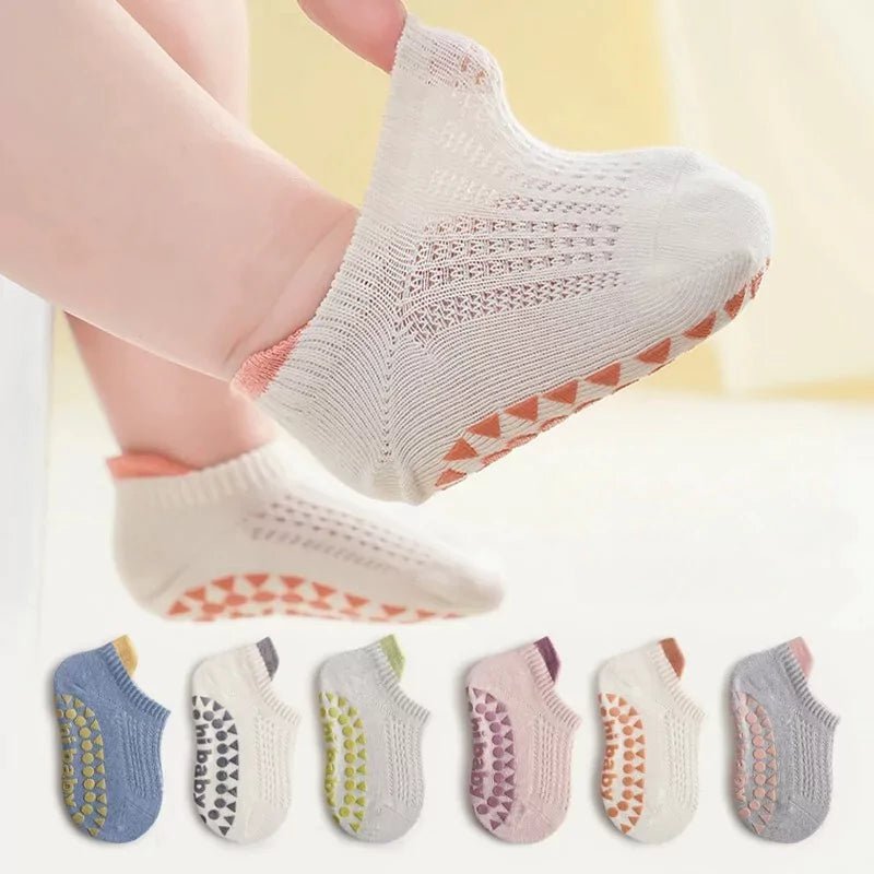 Kit Premium 6 Pares - Meia Antiderrapante Respirável para Bebê ComfortStep - Varialle