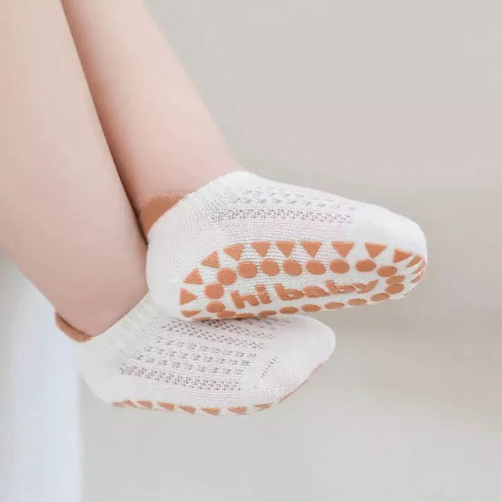 Kit Premium 6 Pares - Meia Antiderrapante Respirável para Bebê ComfortStep - Varialle