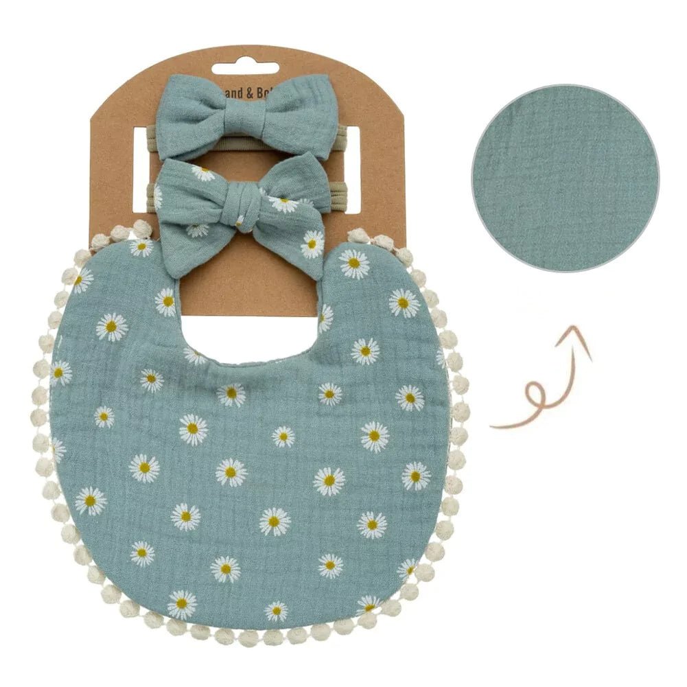 Kit Presente para Bebês - Babador Dupla Face e Laços - Miss Baby - Varialle