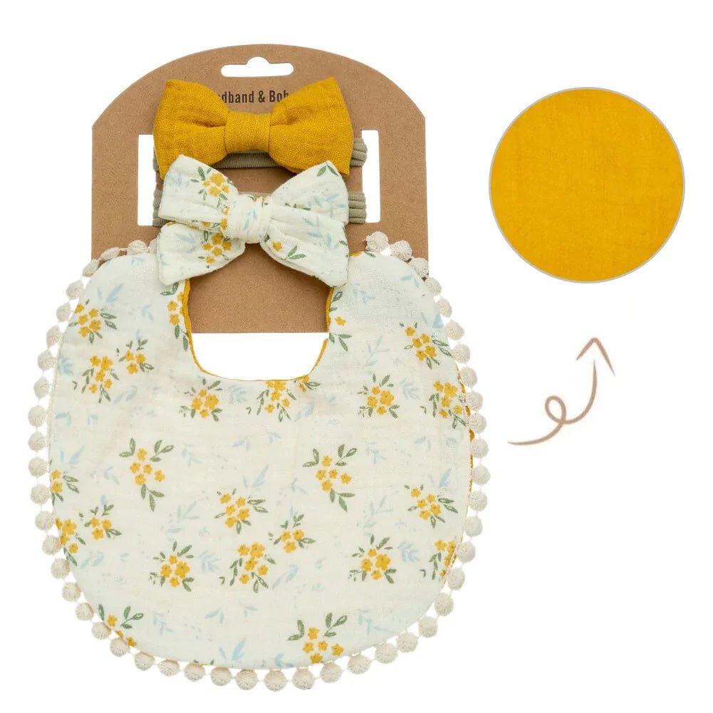 Kit Presente para Bebês - Babador Dupla Face e Laços - Miss Baby - Varialle