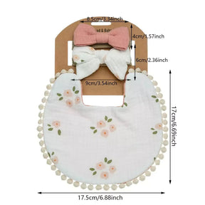 Kit Presente para Bebês - Babador Dupla Face e Laços - Miss Baby - Varialle