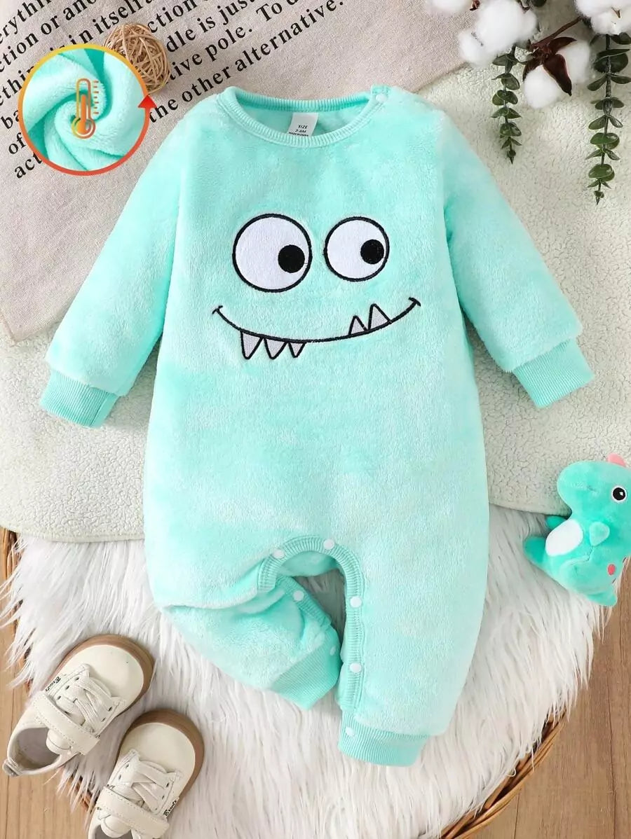 macacão fleece verde com botões de abertura para troca fácil Varialle