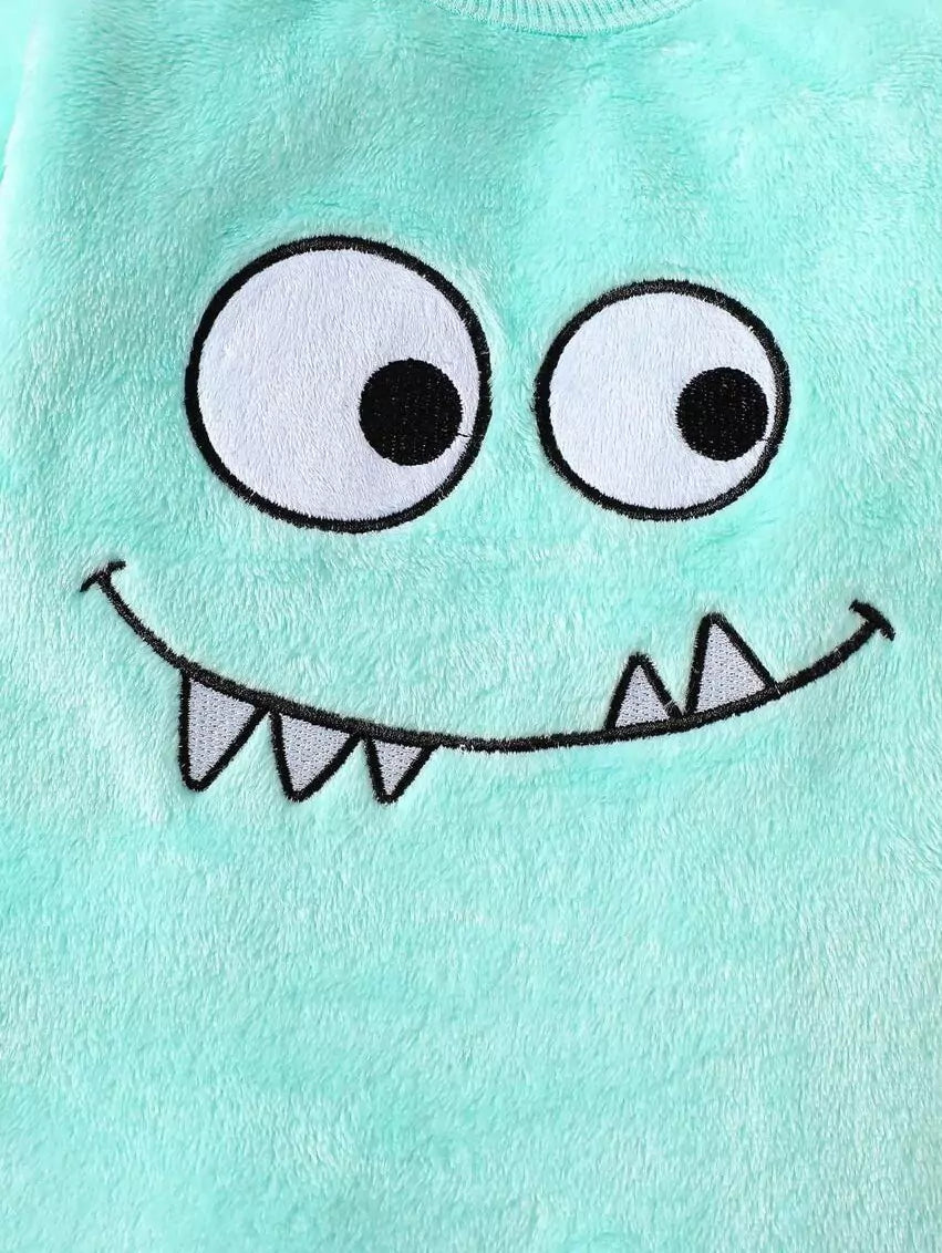 macacão fleece verde com botões de abertura para troca fácil Varialle