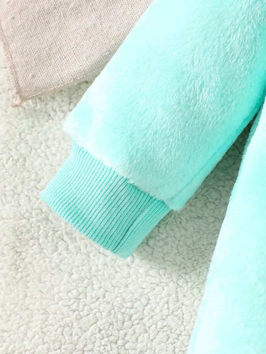 macacão fleece verde com botões de abertura para troca fácil Varialle