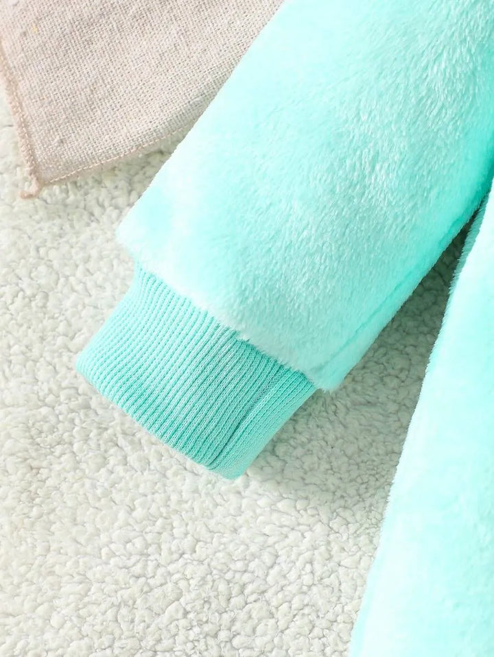 macacão fleece verde com botões de abertura para troca fácil Varialle