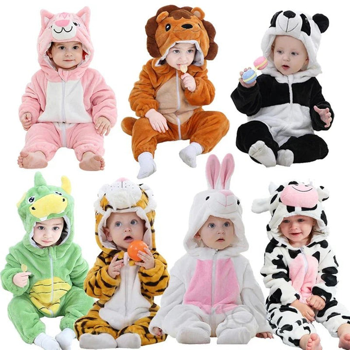 Macacão Pijama Infantil de Bichinhos com Capuz - Zoo Baby - Varialle