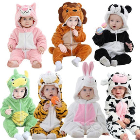 Macacão Pijama Infantil de Bichinhos com Capuz - Zoo Baby - Varialle