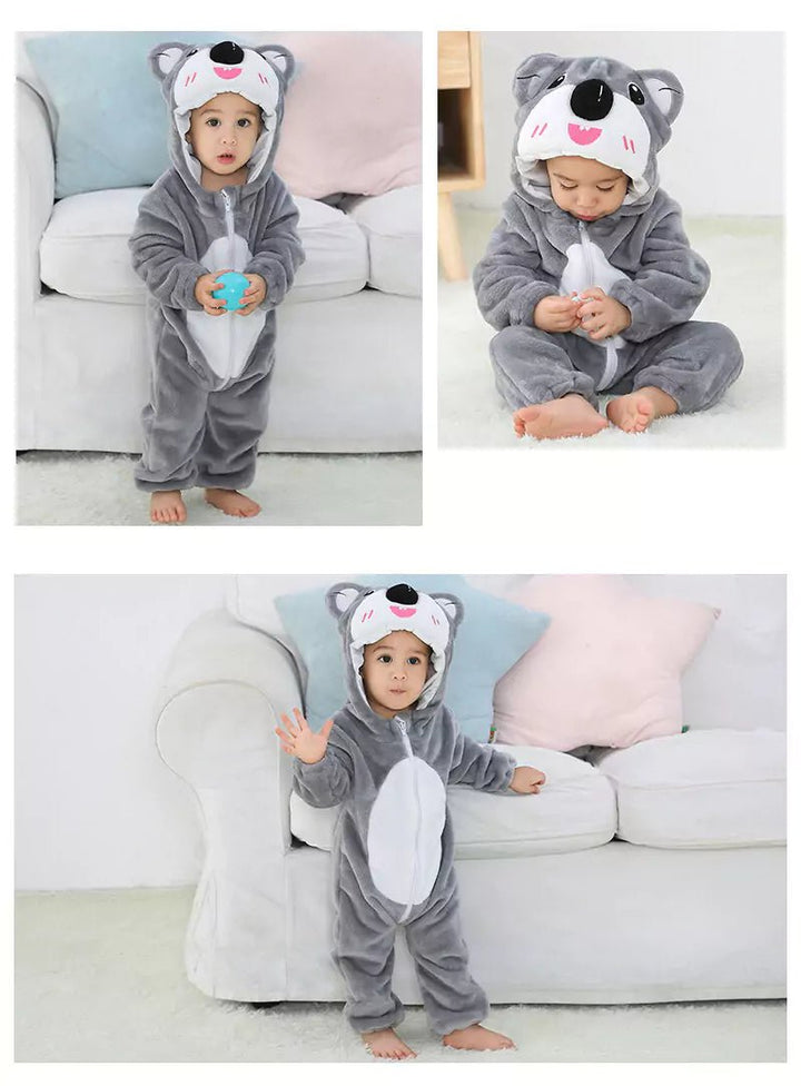 Macacão Pijama Infantil de Bichinhos com Capuz - Zoo Baby - Varialle