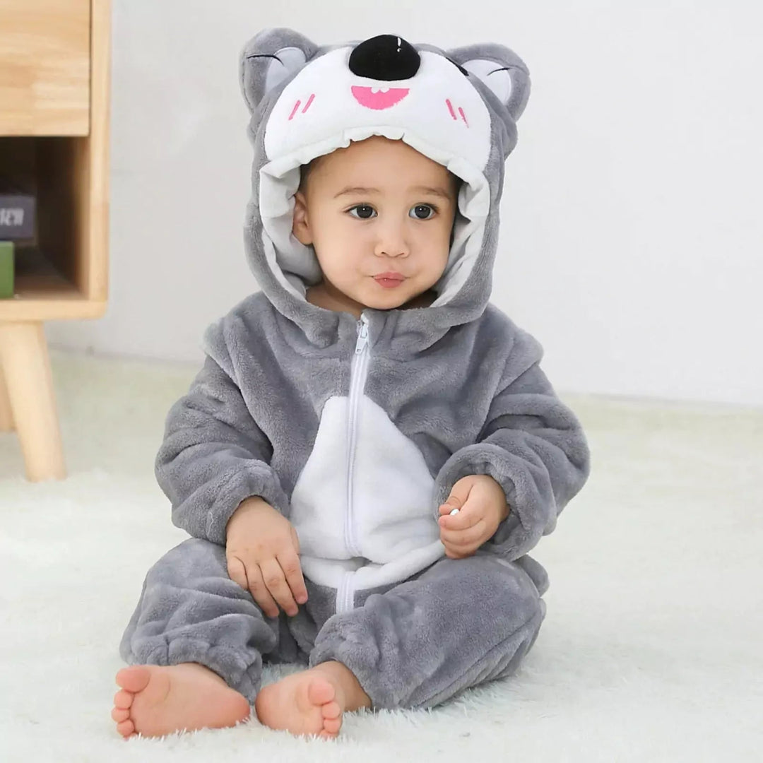 Macacão Pijama Infantil de Bichinhos com Capuz - Zoo Baby - Varialle