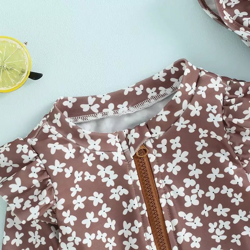 Maiô Infantil Floral com Chapéu - Proteção UV50+ BabyBloom - Varialle