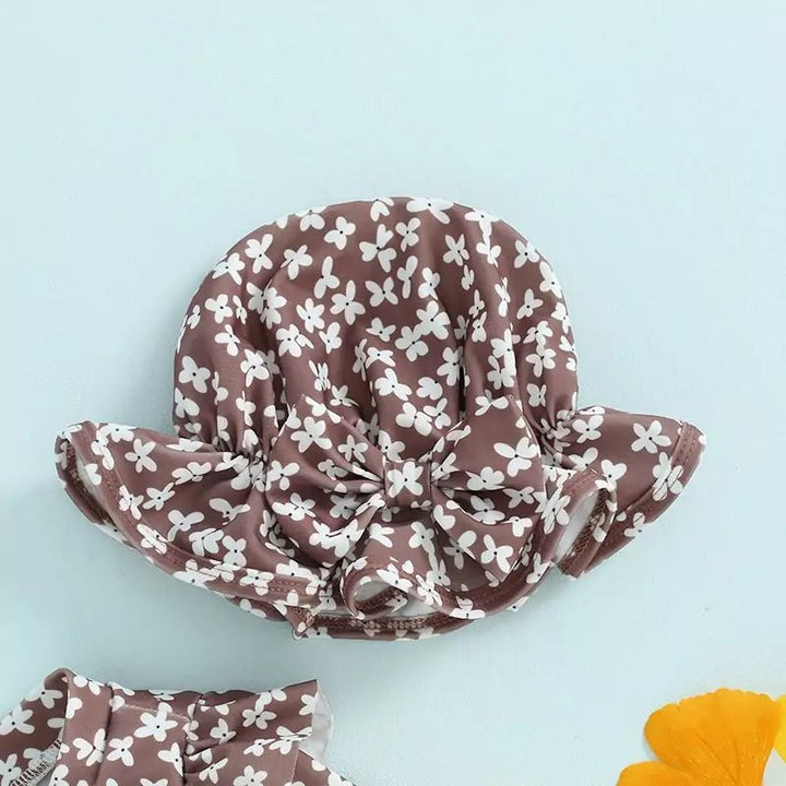 Maiô Infantil Floral com Chapéu - Proteção UV50+ BabyBloom - Varialle