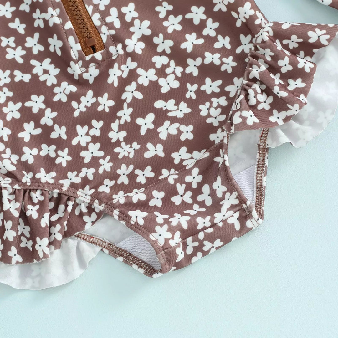 Maiô Infantil Floral com Chapéu - Proteção UV50+ BabyBloom - Varialle