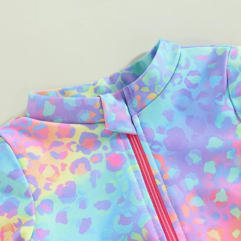 Maiô Infantil Neon com Zíper, Estampa Animal Print - 1 a 6 Anos - Varialle