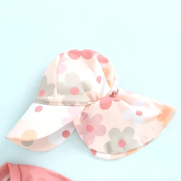 Maiô Infantil Unissex com Zíper - Estampas Coloridas e Chapéu 0 a 3 Anos - Varialle