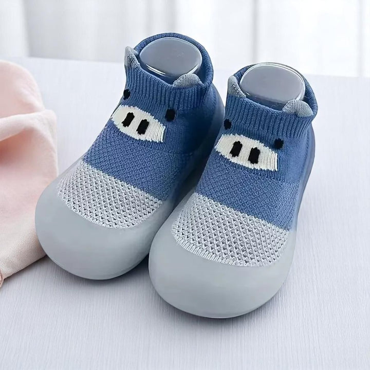 meia com sola antiderrapante respirável para bebê de 6 meses a 3 anos com estampa animal Varialle